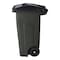 Toter 32 Gal. Greenstone Trash Can with Quiet Wheels and Attached Black Lid ANA32 - alternate 6
